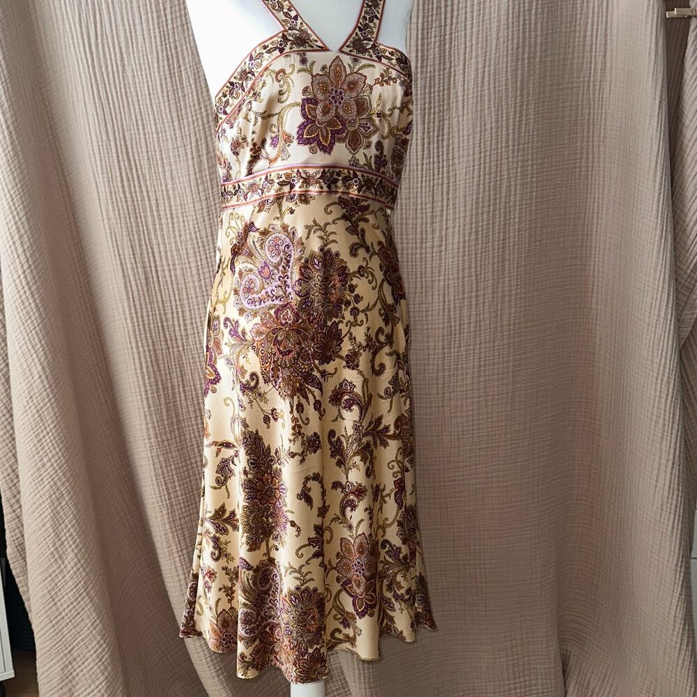 Antonio Melanie Fit & Flare Silk Dress